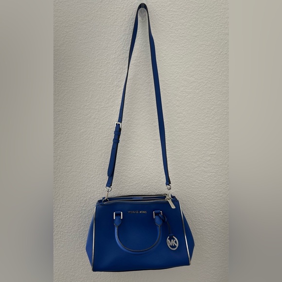 Michael Kors Sutton Saffiano Leather Satchel Handbag, Cobalt Blue. - Picture 13 of 13